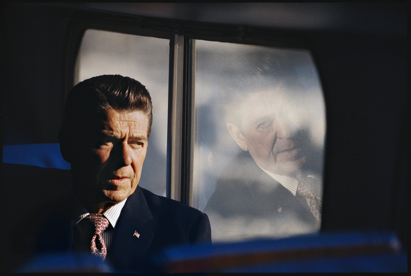 Ronald Reagan on a campaign bus: NH
 : The Presidents  : David Burnett | Photographer