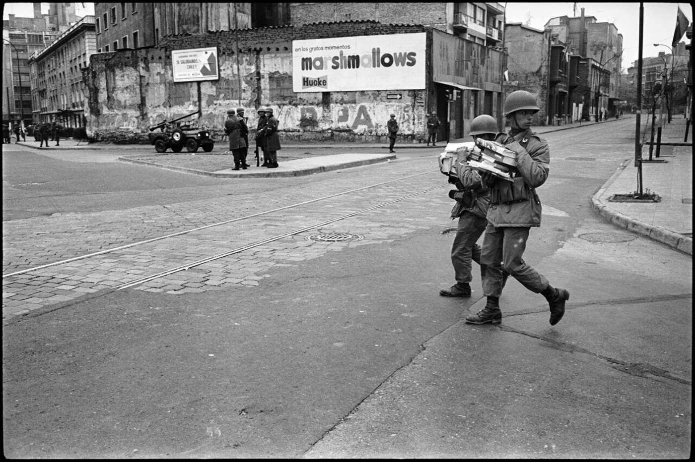 Soldiers confiscate suspected political literature, Santiago : Chile: 40 Years After the Coup d'Etat : David Burnett | Photographer