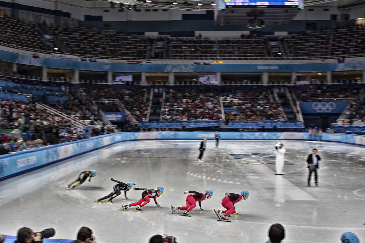 Short track - the most exciting sport.  ©2014 David Burnett/IOC : Sochi 2014 - the Winter Games : David Burnett | Photographer