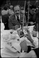 My first encounter with the D-Day Vets. A young (in his 50s) veteran at a lunch, Omaha Beach, 1974 (30th Anniversary) - ©2024 David Burnett.<br/>All rights reserved.