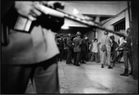 Prisoners being detained at the National Stadium, Santiago Chile, 1973 - ©2025 David Burnett.<br/>All rights reserved.