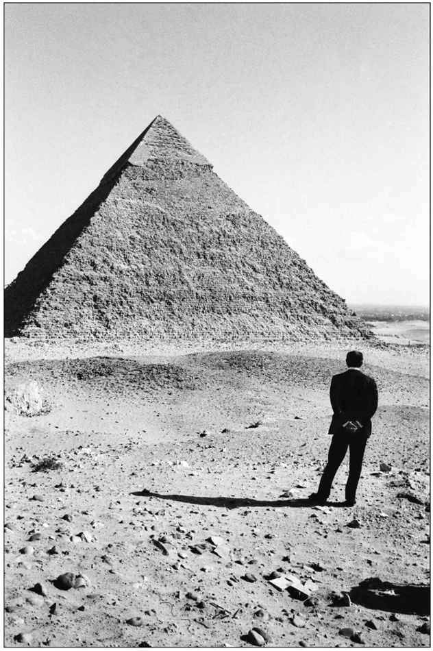 Egyptian President Anwar Sadat, at his home near the pyramids, Cairo 1977
