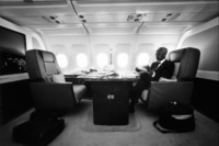 UN Sec. General Kofi Annan, on a charter plane en route to Afghanistan 2001 - ©2025 David Burnett.<br/>All rights reserved.