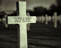 Major Thomas Howie's grave, Normandy cemetary (thought to be the inspiration of Tom Hanks character in Saving Priv Ryan - ©2024 David Burnett.<br/>All rights reserved.