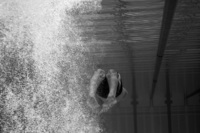 A swimmer in his lane. - ©2025 David Burnett.<br/>All rights reserved.