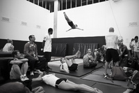 Divers in the Dry-Land warmup - ©2025 David Burnett.<br/>All rights reserved.