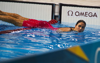 Leaving the pool after a heat - ©2025 David Burnett.<br/>All rights reserved.