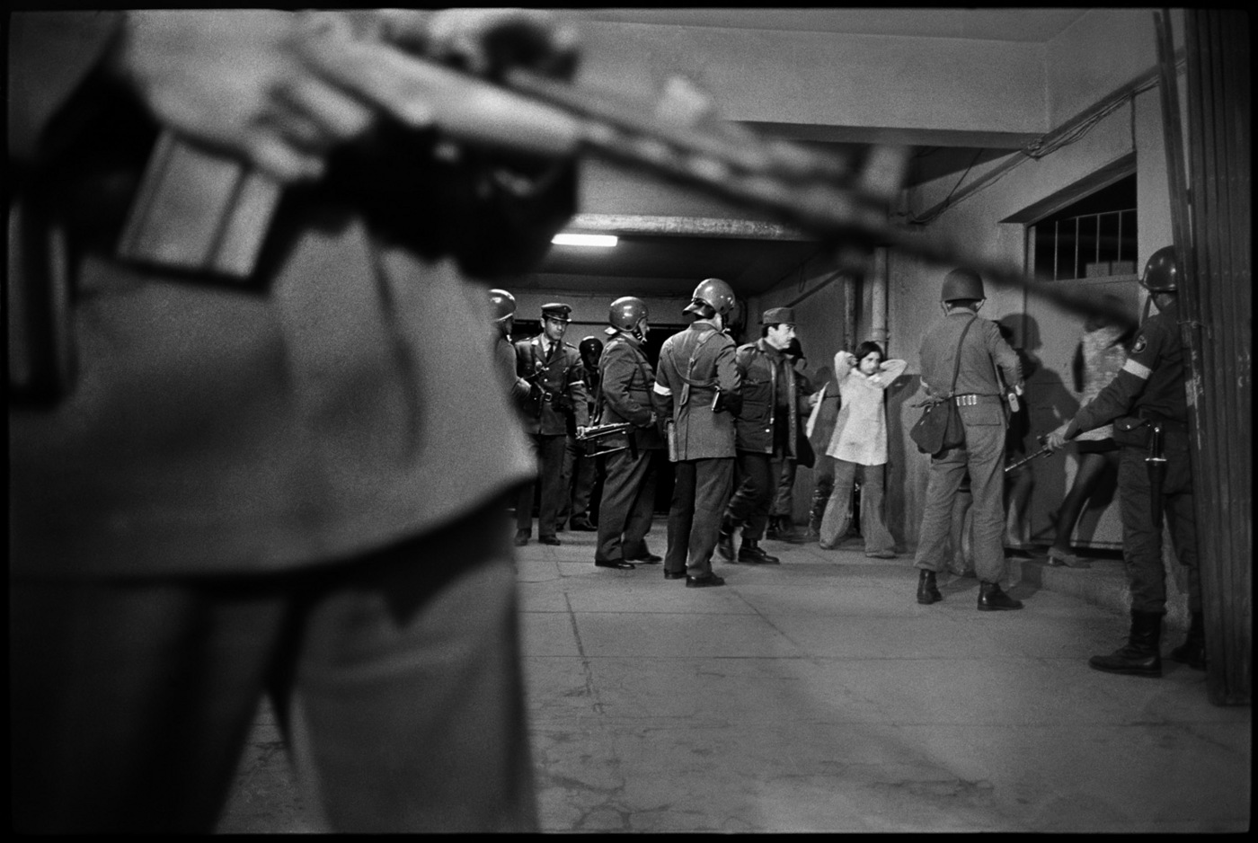 Prisoners are brought to the National Stadium for processing, and interrogation. : Chile: 50 Years After the Coup d'Etat : David Burnett | Photographer