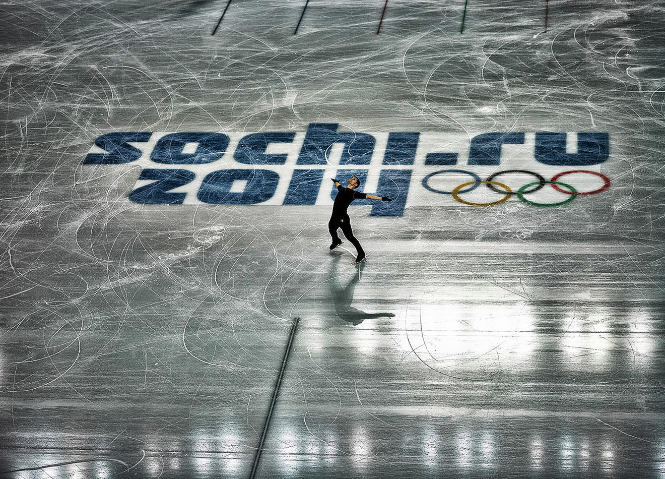 Paul Bonifacio Parkinson (ITAL) in Men's Figure Skating training   ©2014 David Burnett/IOC : Sochi 2014 - the Winter Games : David Burnett | Photographer