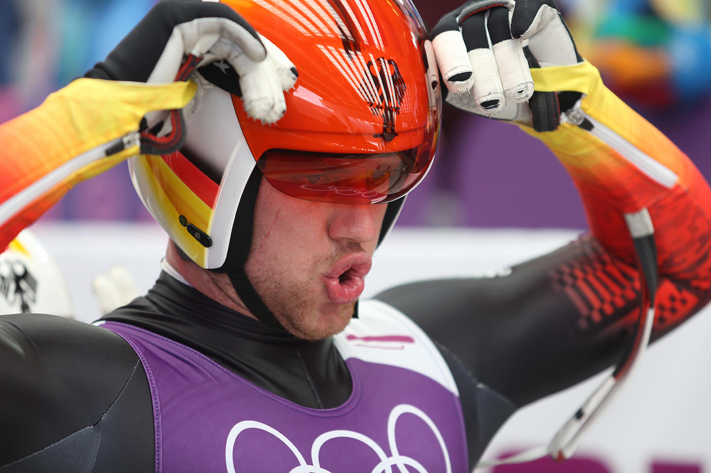 Readying for Luge. ©2014 David Burnett/IOC : Sochi 2014 - the Winter Games : David Burnett | Photographer