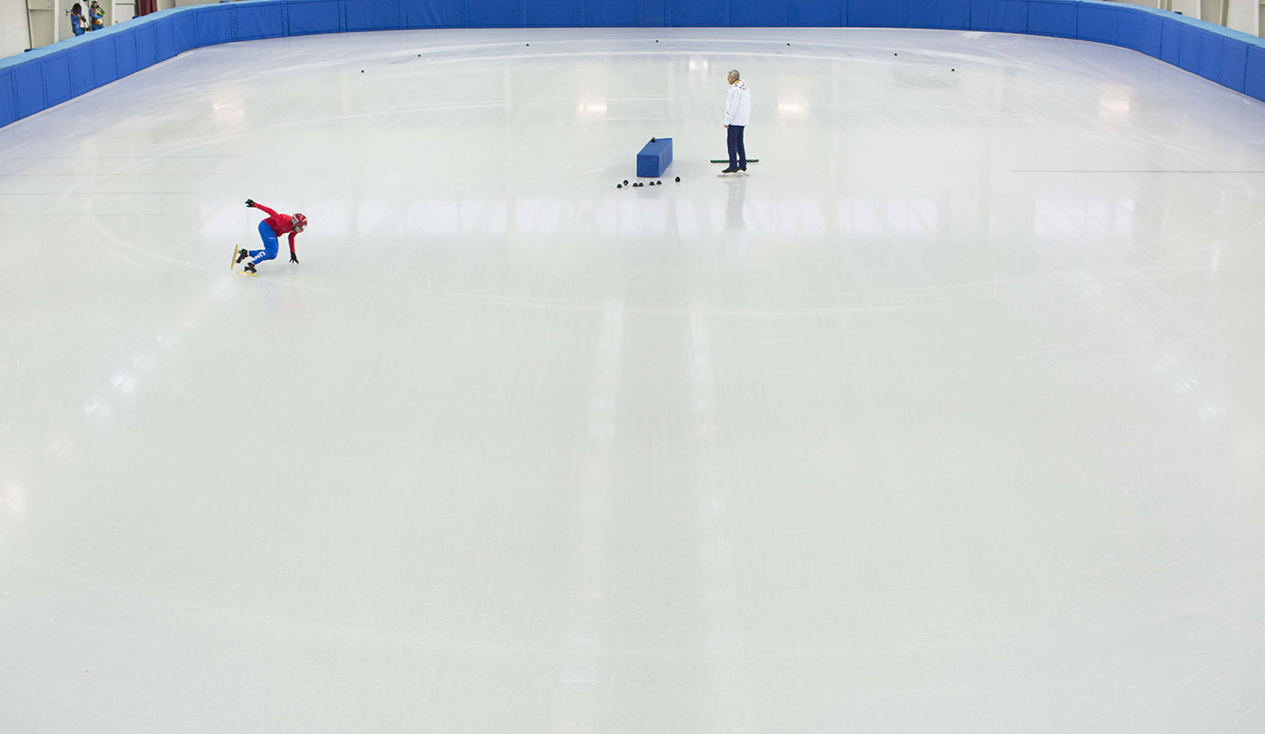 Short track training.  ©2014 David Burnett/IOC : Sochi 2014 - the Winter Games : David Burnett | Photographer