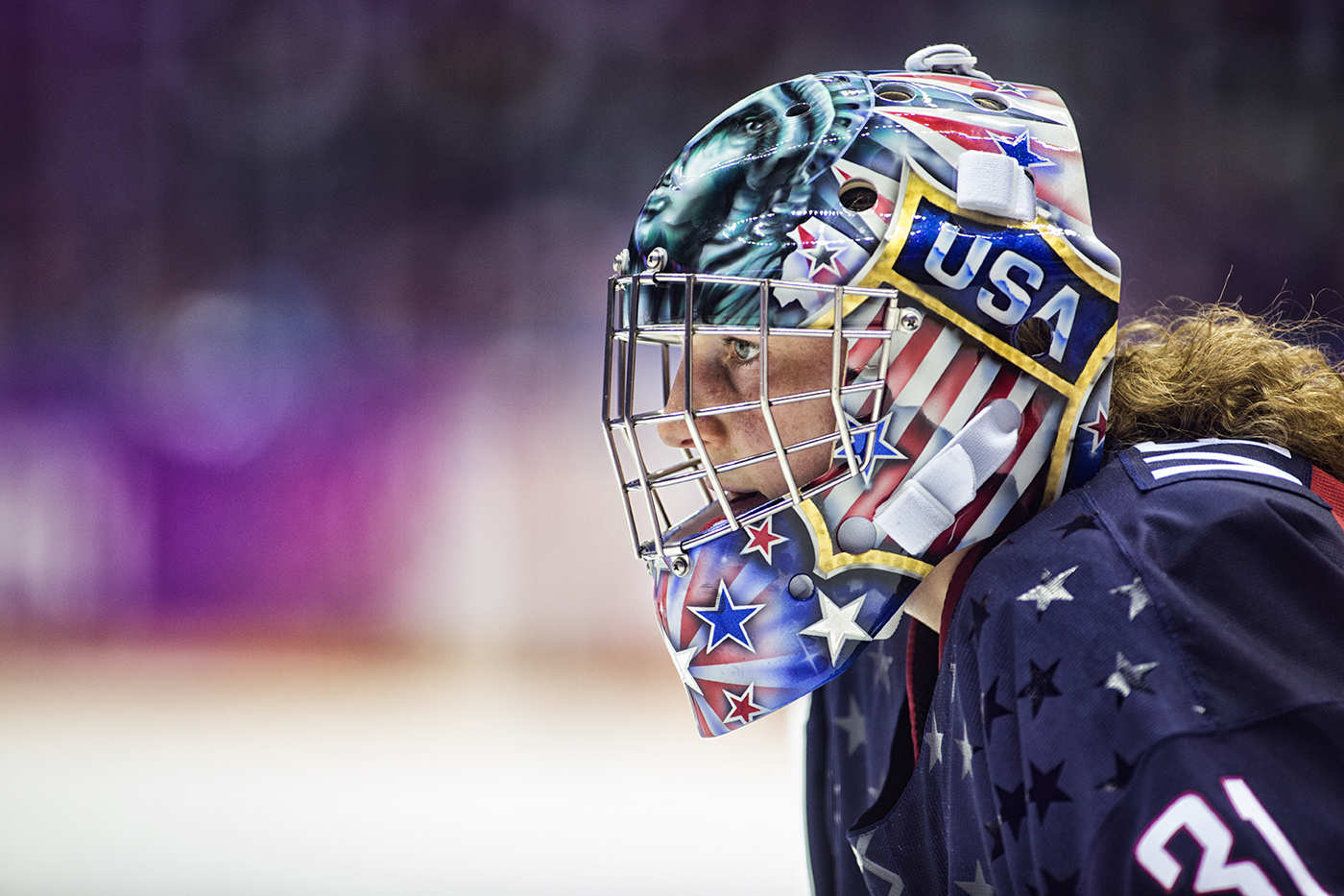 U S goalie in the Gold Medal final ©2014 David Burnett/IOC : Sochi 2014 - the Winter Games : David Burnett | Photographer