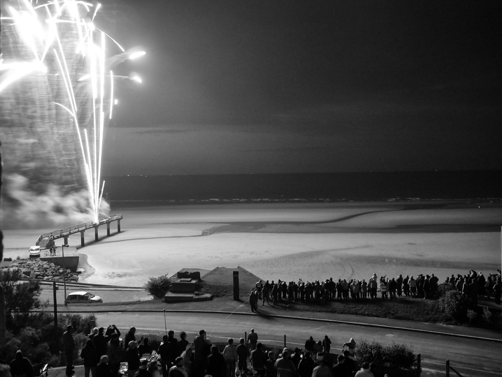 Fireworks on Omaha beach, 5 June 2014