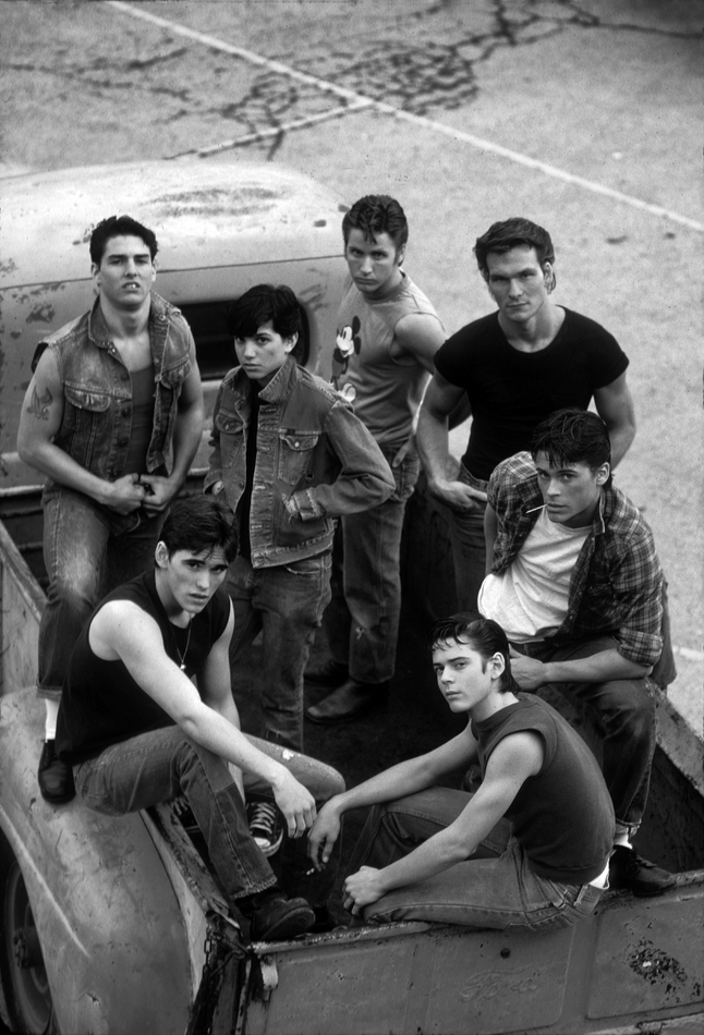 The Outsiders, on the set of the 1982 film, Tulsa, OK : Authors and Others : David Burnett | Photographer