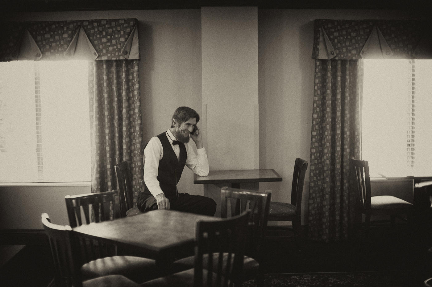 Even Abe Lincoln had to stay in touch with a mobile phone.