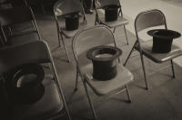 A gent never wears his hat to the dinner table. - ©2024 David Burnett.<br/>All rights reserved.