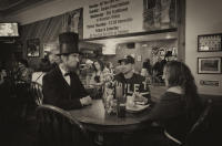 Joining locals for a cup of punch at the Copper Penny. - ©2024 David Burnett.<br/>All rights reserved.