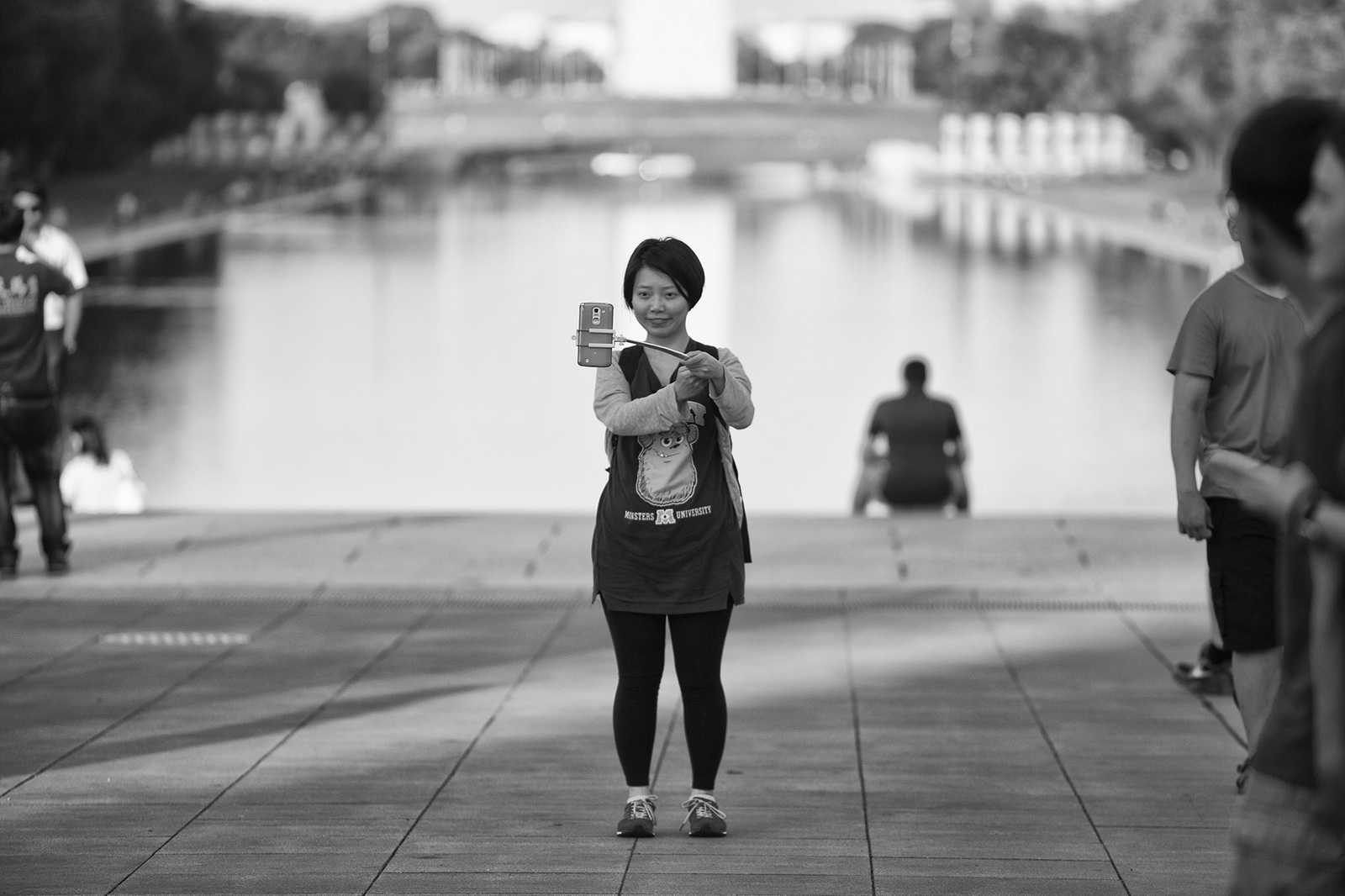A selfie taken at the Reflecting Pool