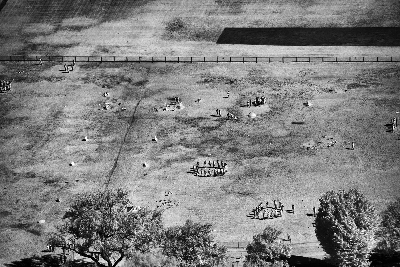 A view of the Ellipse near the White House, from the top of the Washington Monument