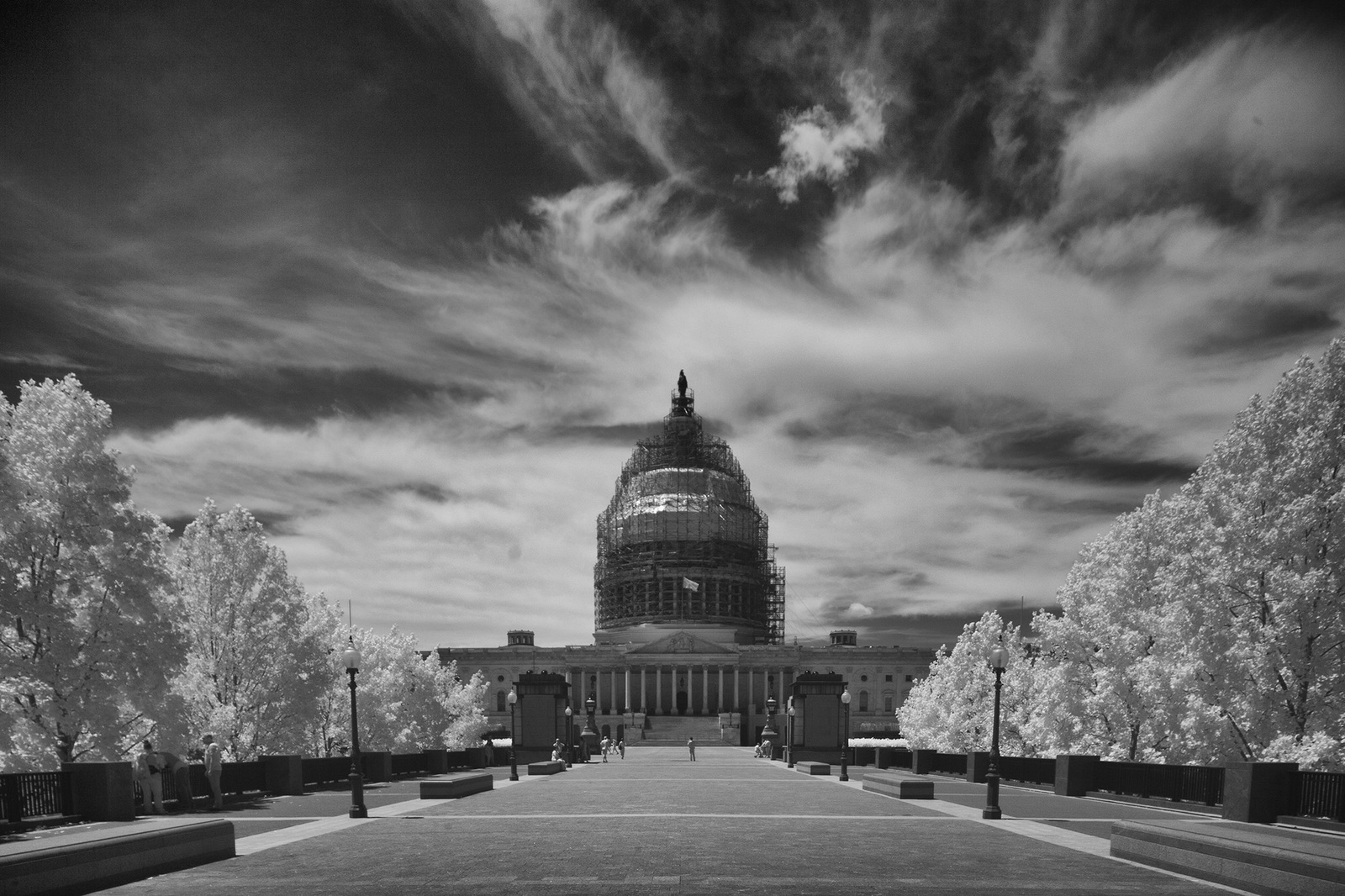 The Capital, with scaffolding still supporting work on the dome : The National MALL : David Burnett | Photographer