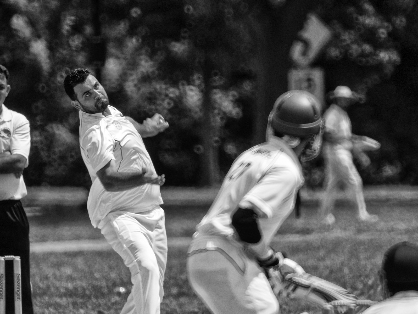 A several day Cricket match on the Mall near the Potomac