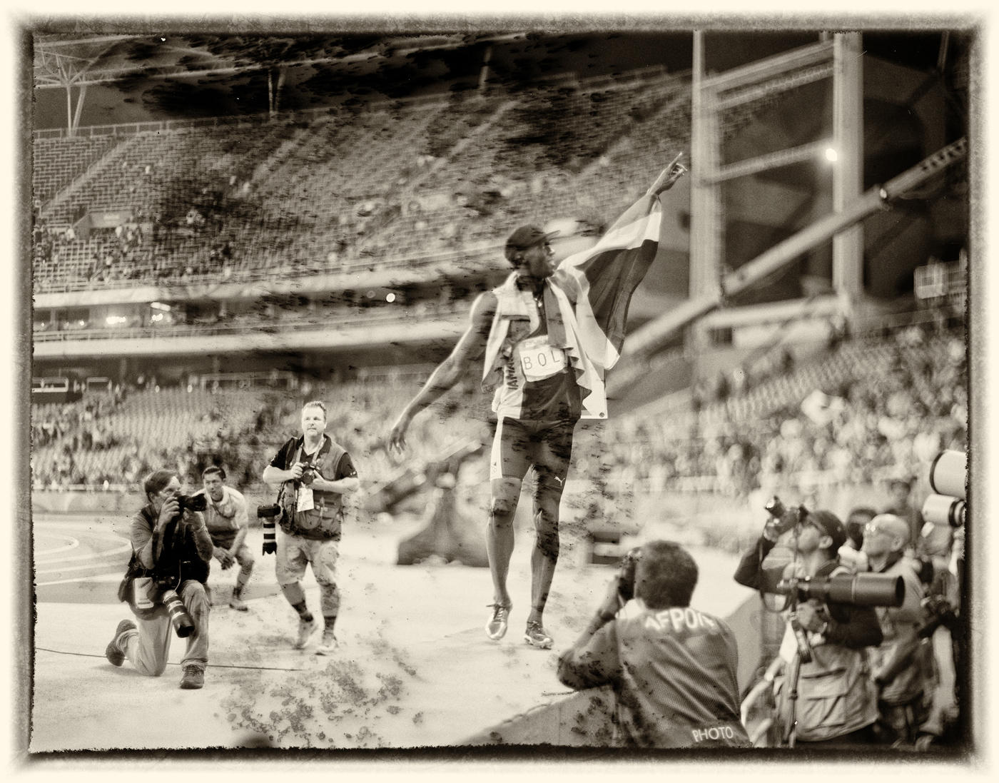 Victorious as always, Usain Bolt greets well wishers after the 100 : Rio Olymplcs 2016 : David Burnett | Photographer