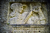 "They shall not pass..." A French underground carving - ©2025 David Burnett.<br/>All rights reserved.