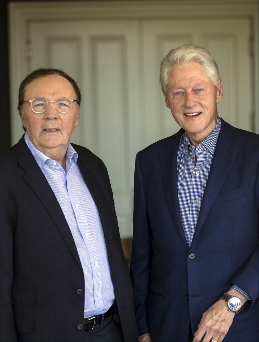 Author James Patterson and President Bill Clinton, collaborators in a White House mystery.