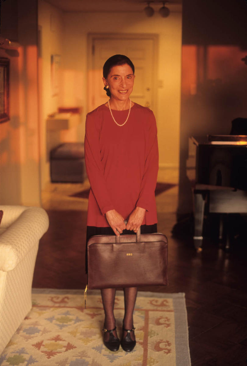 Supreme Court Justice Ruth Bader Ginsburg, at home, shortly after her nomination to the court. 1993