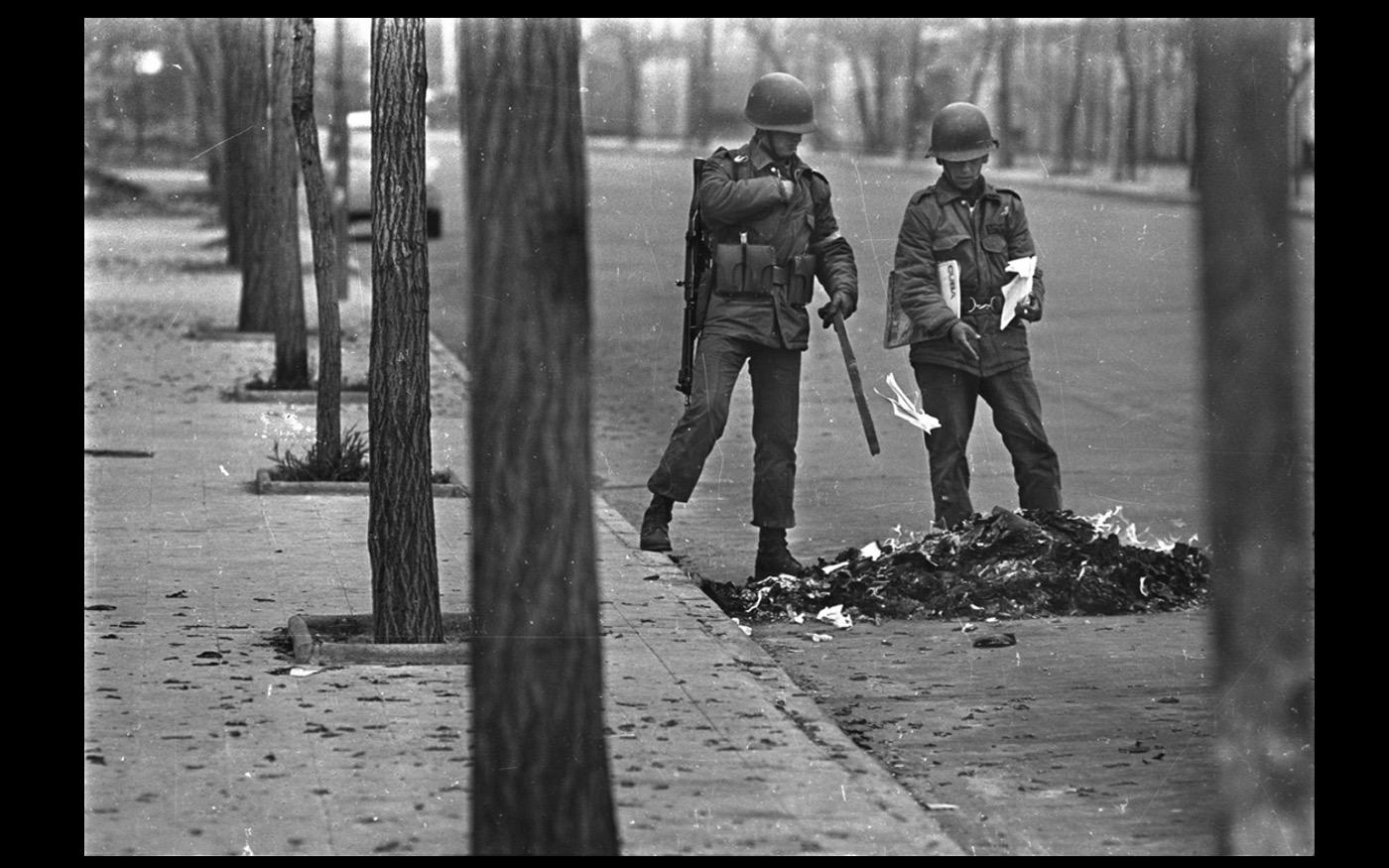 Following the coup d'Etat against President Allende the Chilean Army burns "suspicious" books   Santiago 1973 : Looking Back: 60 Years of Photographs : David Burnett | Photographer