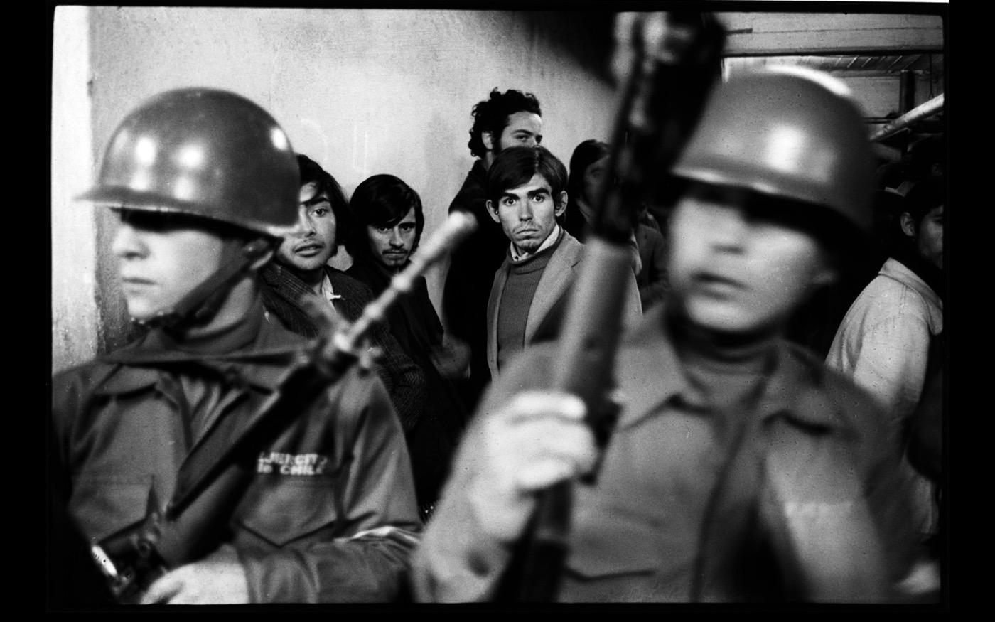 Suspects rounded up for detention, the National Stadium, Santiago  1973 : Looking Back: 60 Years of Photographs : David Burnett | Photographer