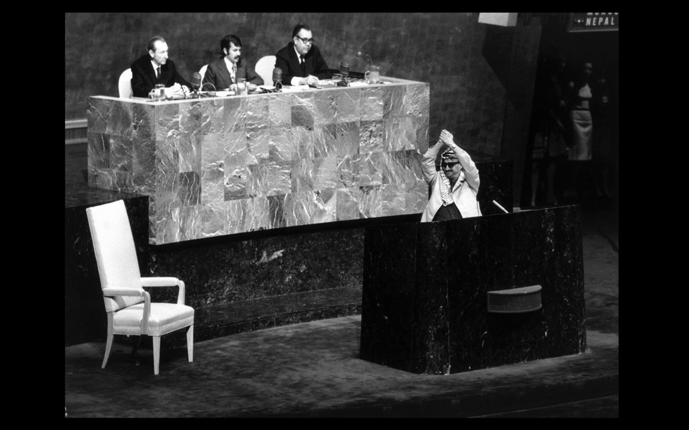 Yassir Arafat speaks at the United Nations General Assembly  1974 : Looking Back: 60 Years of Photographs : David Burnett | Photographer