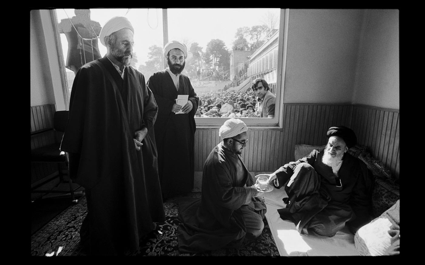 Ayatollah Khomeini at his Refa School office in Tehran, after returning from exile 1979 : Looking Back: 60 Years of Photographs : David Burnett | Photographer