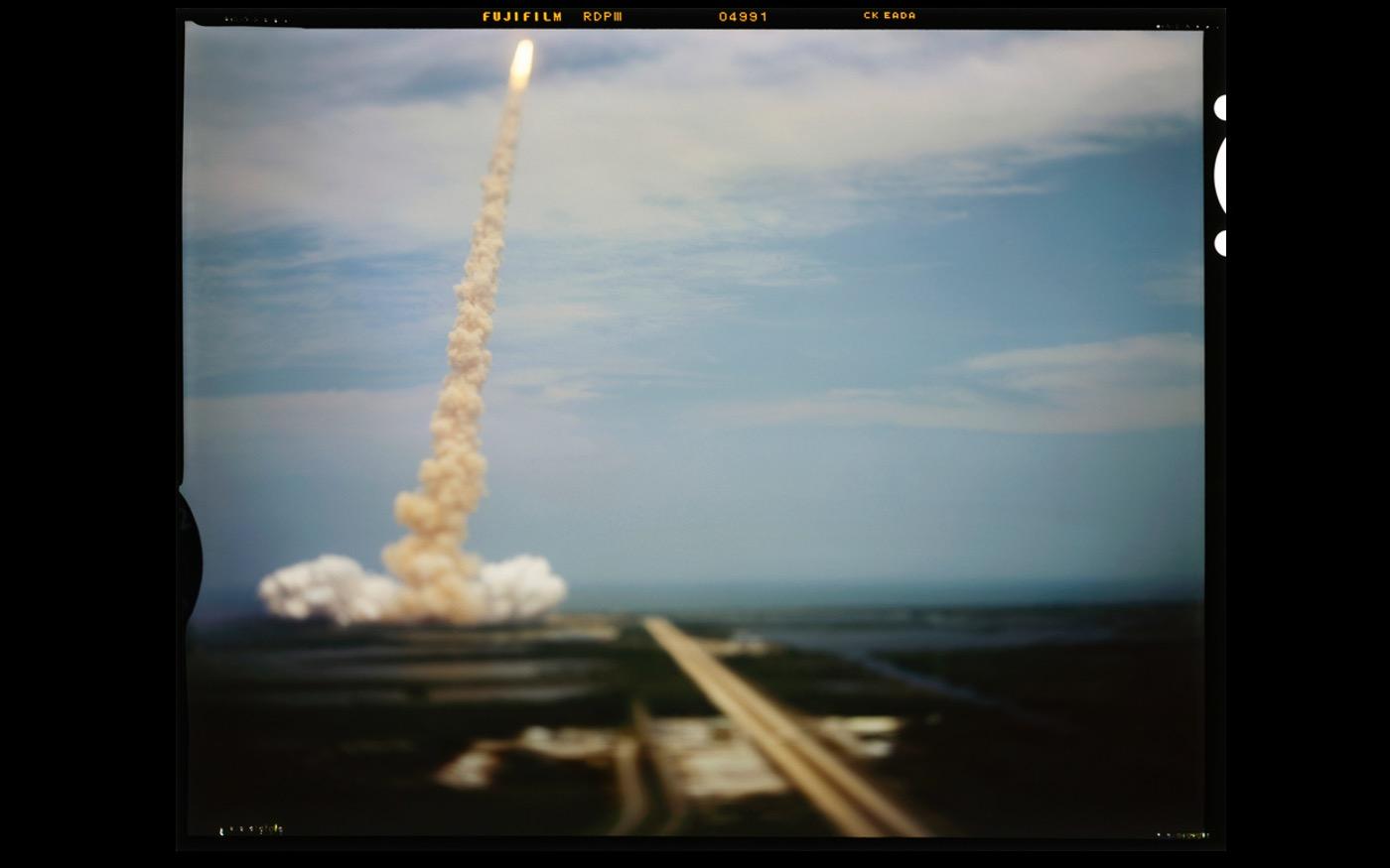 A large format photograph of the contrail of the Space Shuttle  2011 : Looking Back: 60 Years of Photographs : David Burnett | Photographer