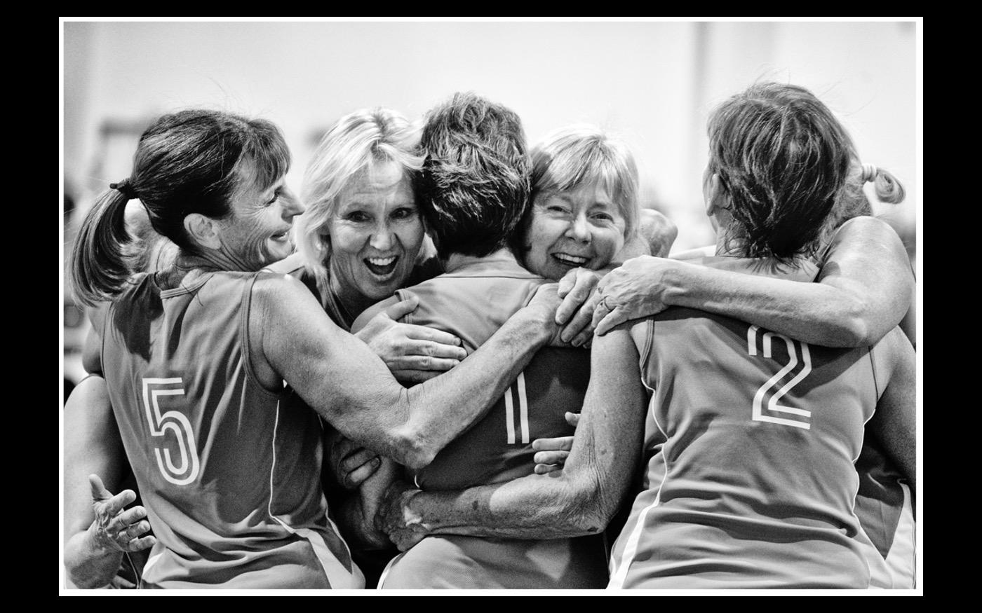 A very happy group of women volleyballers   Huntsman Senior Games 2019 : Looking Back: 60 Years of Photographs : David Burnett | Photographer