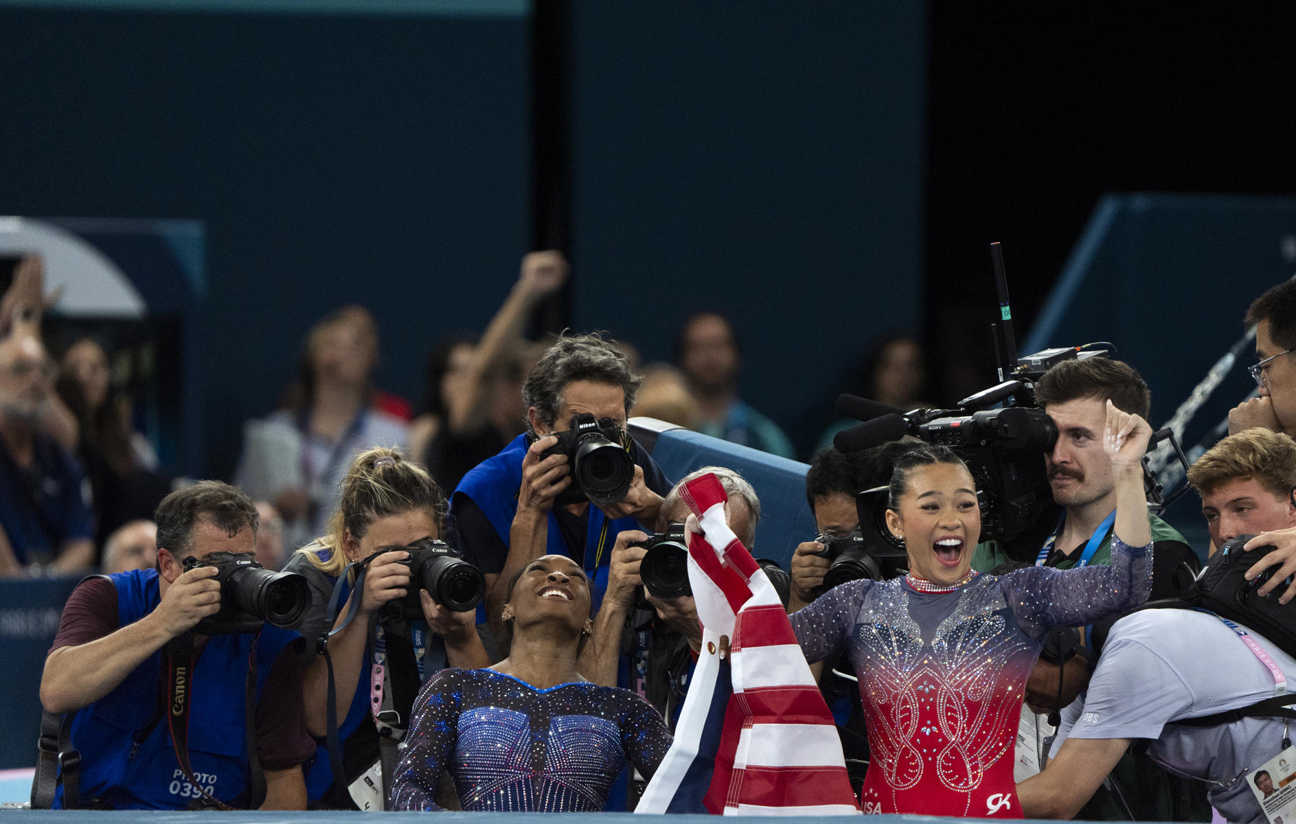 Simone Biles after her Medalling performance : Paris 2024 Summer Games : David Burnett | Photographer