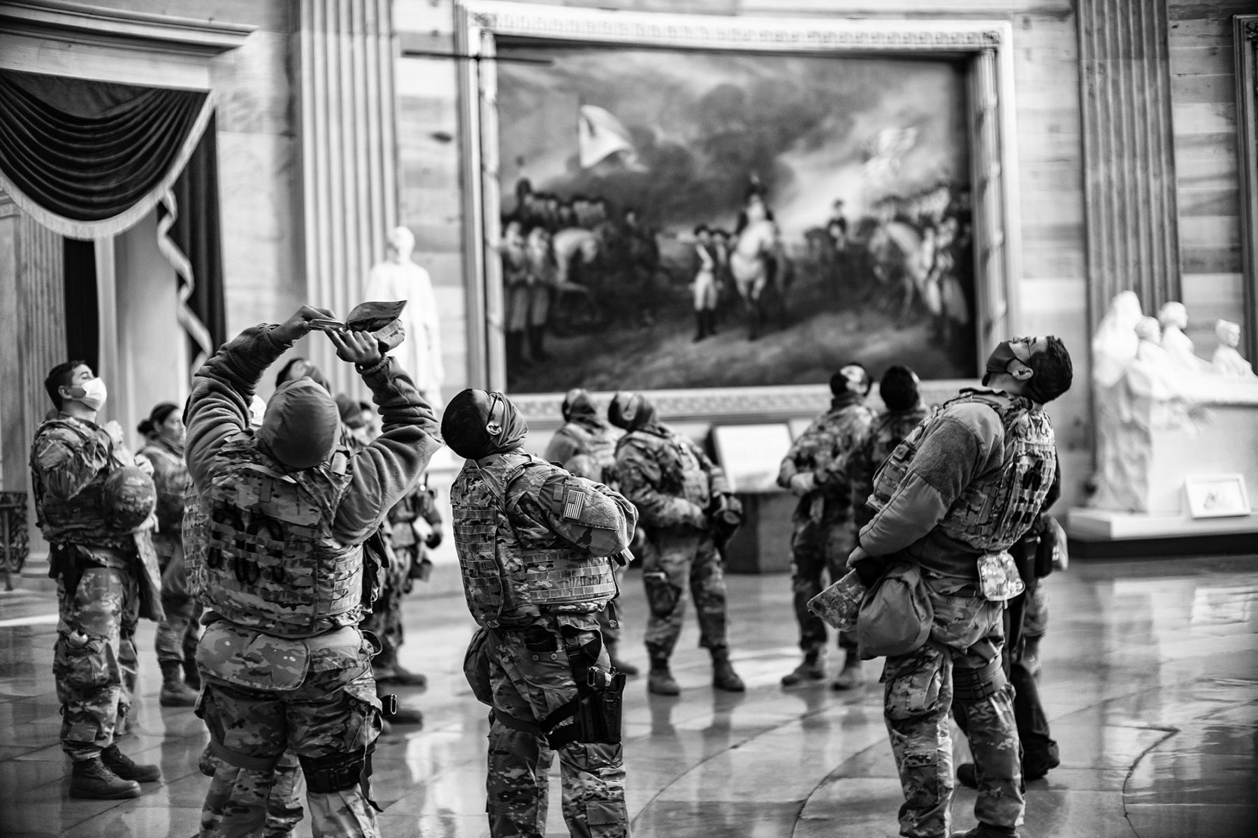 NY State National Guard troops get a tour of the US Capitol while doing guard duty after January 6 : The Presidents  : David Burnett | Photographer