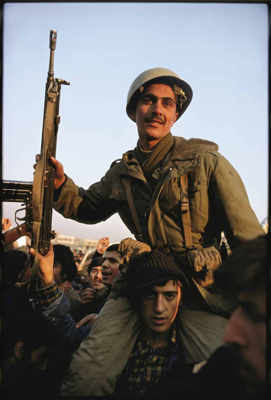 Even some soldiers join in the celebration. : 44 Days: the Iranian Revolution : David Burnett | Photographer
