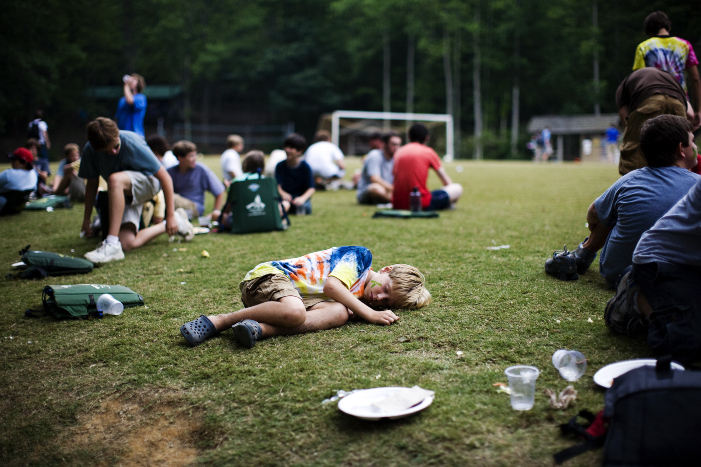 Young camper catching a nap : Encounters : David Burnett | Photographer