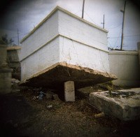 A New Orleans cemetary, uprooted by Katrina