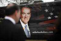 Mike Huckabee & bus, Iowa