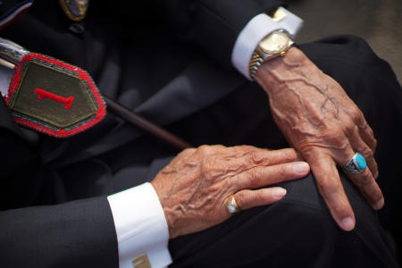 Hands of WW2 Veteran, Cantigny Rededication
